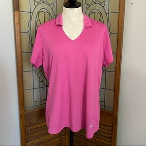 Nike Women’s Dri-Fit golf shirt. Size XL Pink